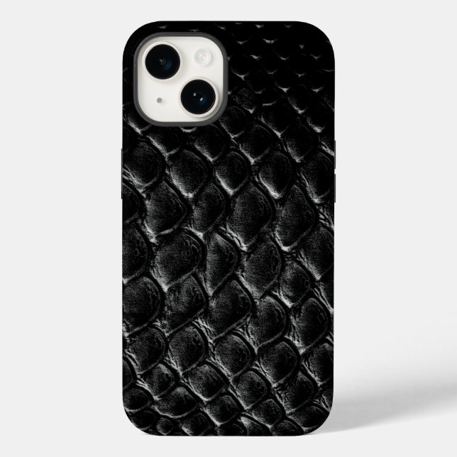 Funda De Case-Mate Para iPhone Cocodrilo negro moderno (Reverso )