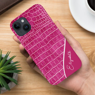 Funda Para iPhone 14 De Case-Mate Cocodrilo rosa caliente personalizado