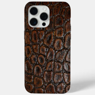 Funda Para iPhone 15 Pro Max cocodrilo salvaje vintage cuero caimán marrón
