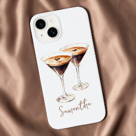 Funda Para iPhone 14 De Case-Mate Cóctel de Café Martini Espresso Marrón Nombre Pers