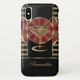 Funda Para iPhone X Cóctel lindo de Martini personalizado