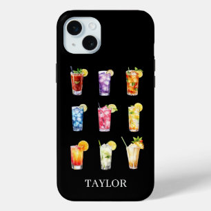 Funda Para iPhone 15 Mini Cócteles Cócteles Cócteles Monogramados