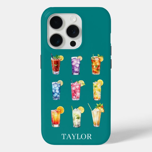 Funda De Case-Mate Para iPhone Cócteles Cócteles Cócteles Monogramados (Reverso )