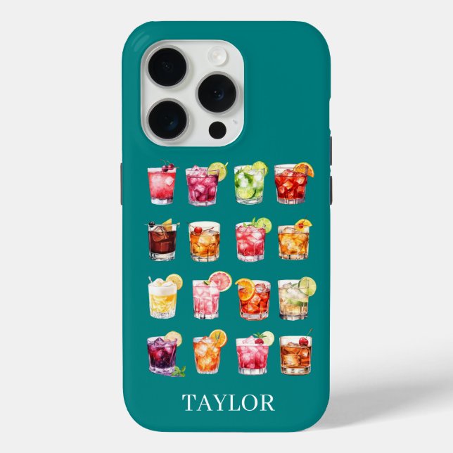 Funda De Case-Mate Para iPhone Cócteles en Abundancia Monogramados  (Reverso )
