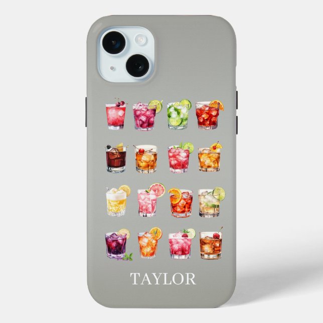 Funda De Case-Mate Para iPhone Cócteles en Abundancia Monogramados  (Reverso )