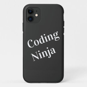 Funda Para iPhone 11 Codificación Ninja Black White