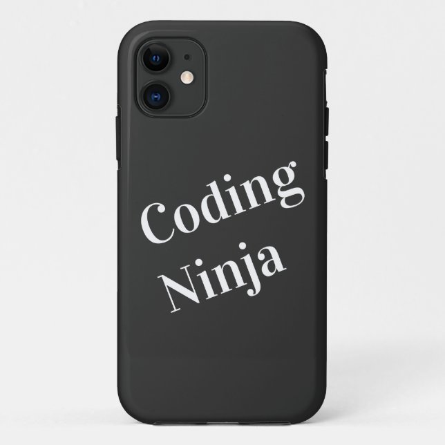 Funda De Case-Mate Para iPhone Codificación Ninja Black White (Reverso)
