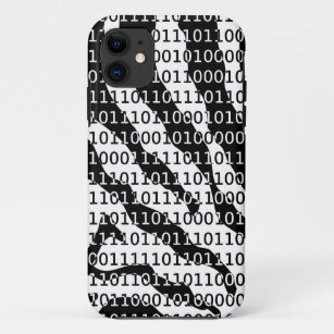 Funda Para iPhone 11 Código binario de cebra negra y blanca