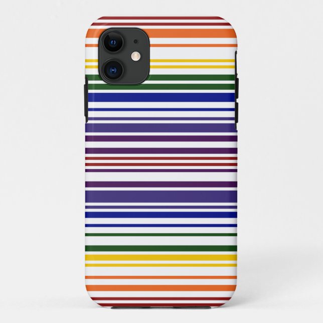Funda De Case-Mate Para iPhone Código de barras arcoiris doble (Reverso)
