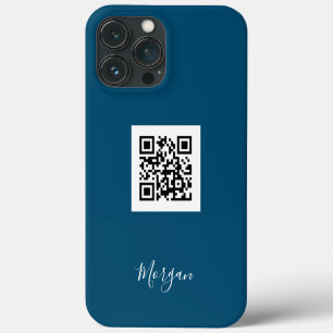 Funda Para iPhone 13 Pro Max Código QR, arte de logotipo o foto, nombre en letr