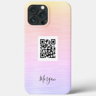 Funda Para iPhone 13 Pro Max Código QR, Arte o Foto del Logotipo, Nombre, Textu