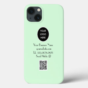 Funda Para iPhone 13 Código QR de logotipo personalizado verde menta mi