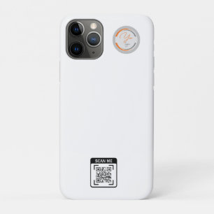 Funda Para iPhone 11 Pro Código QR de negocio con logotipo personalizado