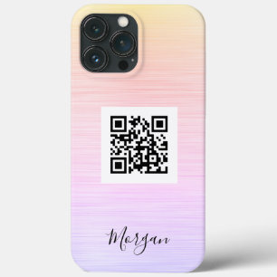 Funda Para iPhone 13 Pro Max Código QR, imagen o imagen con logotipo, nombre, t