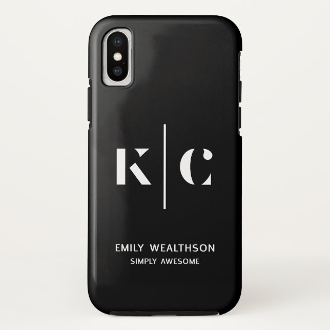 Funda De Case-Mate Para iPhone Código QR negro elegante y elegante (Reverso)