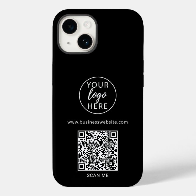 Funda De Case-Mate Para iPhone Código QR para Negros de Negros de personalizado (Reverso )