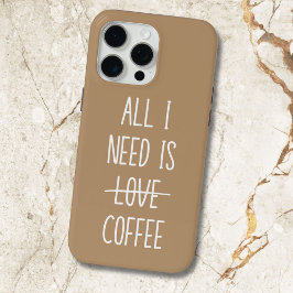 Funda Para iPhone 15 Pro Max Coffee divertido Cita simple Minimalista