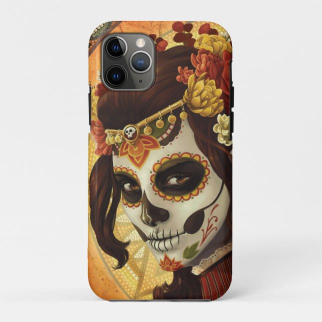 Funda De Case-Mate Para iPhone Cojín decorativo Dia De Los Muertos (Reverso)