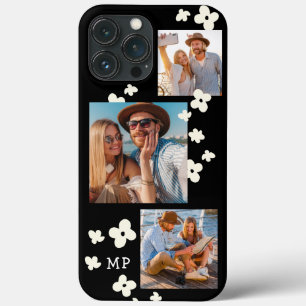 Funda Para iPhone 13 Pro Max Colage de 3 Fotos con Monograma de Margarita Moder