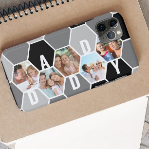 Funda Para iPhone 11 Pro Max Colage de fotos en panal con el nombre Papá o de 5