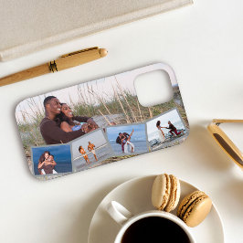 Funda Para iPhone 12 Pro Colaje de paisaje en zig zag de 5 fotos