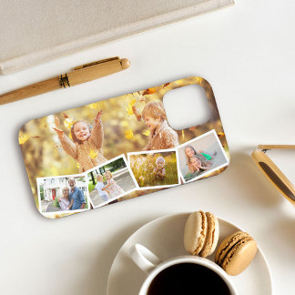 Funda Para iPhone 12 Pro Colaje en zig-zag horizontal de 5 fotos