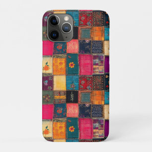 Funda Para iPhone 11 Pro Colcha Vibrante de Parche con Florales Clásicos