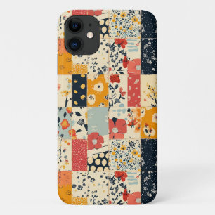 Funda Para iPhone 11 Colcha Vibrante de Parche Floral en Tonos Cálidos