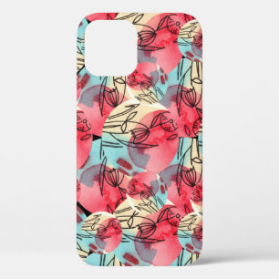 Funda Para iPhone 12 Cold Warm Watercolor Floral Geométrico