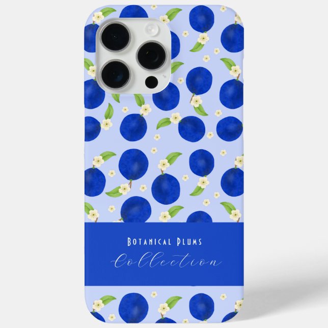 Funda De Case-Mate Para iPhone Colección de Ciruelas Botánicas Azul (Reverso )
