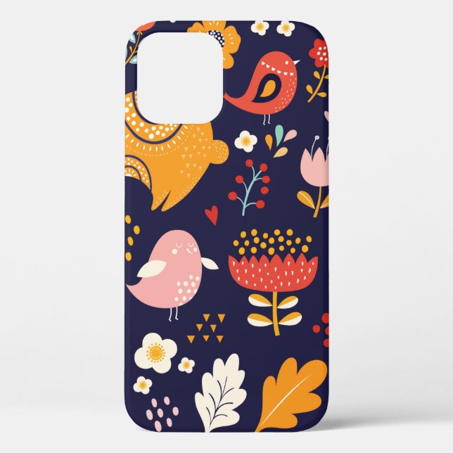 Funda De Case-Mate Para iPhone Colección de flores, hojas, b (Reverso )