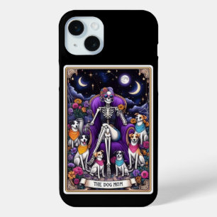 Funda Para iPhone 15 Mini Colección de tarjetas Tarot, madre del perro
