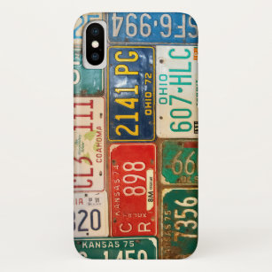 Funda Para iPhone X colección oxidada de la placa del vintage