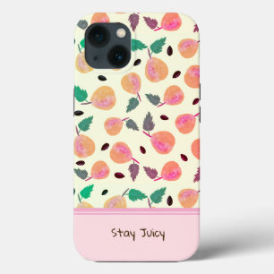 Funda Para iPhone 13 Colección Peras Doradas Rosa