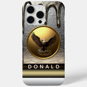 Funda Para iPhone 15 Pro Max Colgante de águila dorada que gotea metal líquido 