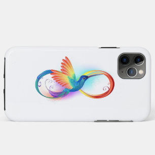 Funda Para iPhone 11 Pro Max Colibrí arcoíris con símbolo de infinito