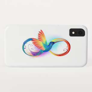 Funda Para iPhone XR Colibrí arcoiris con símbolo Infinity