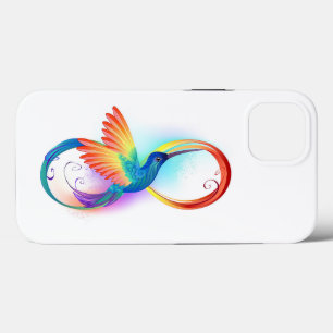 Funda Para iPhone 13 Colibrí arcoiris con símbolo Infinity