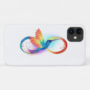 Funda Para iPhone 11 Colibrí arcoiris con símbolo Infinity