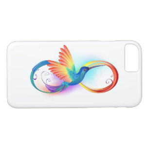 Funda Para iPhone 8/7 Colibrí arcoiris con símbolo Infinity
