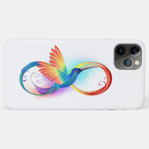 Funda Para iPhone 11 Pro Max Colibrí arcoiris con símbolo Infinity