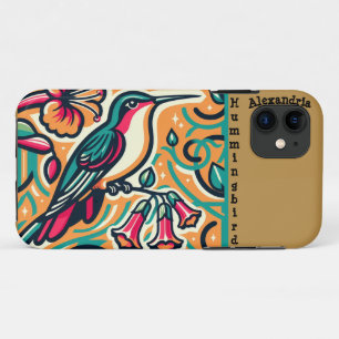 Funda Para iPhone 11 Colibrí Art Deco Personalizable