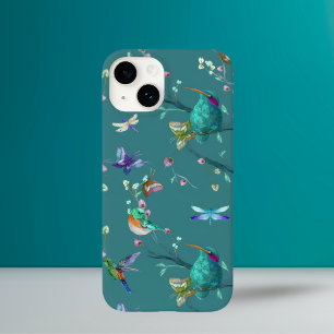 Funda Para iPhone 14 De Case-Mate Colibrí Colorido y Acuarela Floral 
