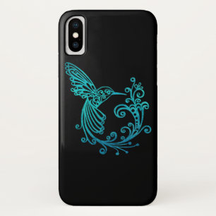 Funda Para iPhone X Colibrí estilizado color azul