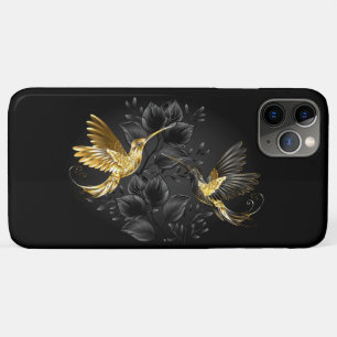 Funda Para iPhone 11 Pro Max Colibrí negro y dorado