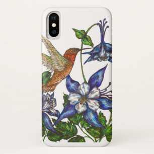 Funda Para iPhone X Colibrí rufoso y Columbina