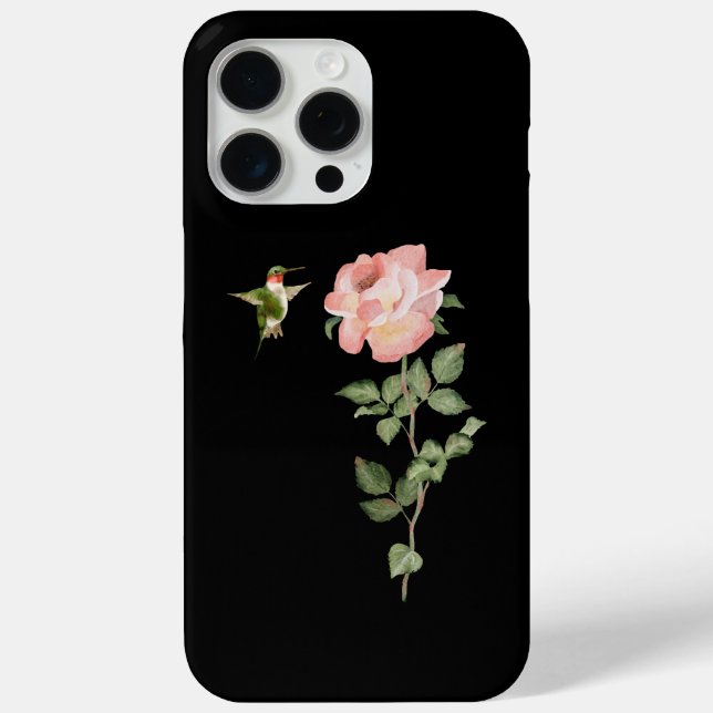 Funda De Case-Mate Para iPhone Colibrí y Rosa (Reverso )