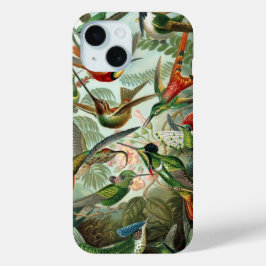 Funda Para iPhone 15 Colibríes por Ernst Haeckel, Árboles de pájaros vi