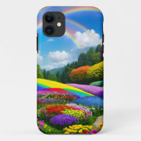 Colinas arcoiris y flores dos