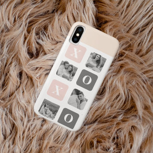 Funda Tough Xtreme Para iPhone 6 Collage Couple Photo & Pastel Pink & Grey XOXO